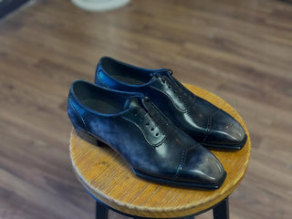 PATRICK FIDDLEBACK | BLACK WHOLE CUT LACEUPS