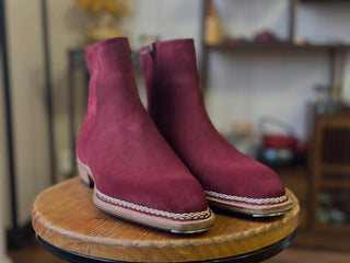 OWEN FIDDLEBACK | BURGUNDY ZIPPER BOOTS