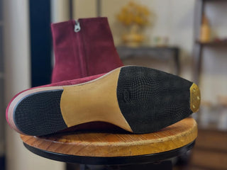 OWEN FIDDLEBACK | BURGUNDY ZIPPER BOOTS
