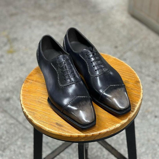 MIDNIGHT - TAILORED TOUCH BLUE OXFORD LACEUP