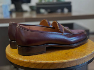 SHARY - BROWN & BLUE LEATHER PENNY LOAFERS