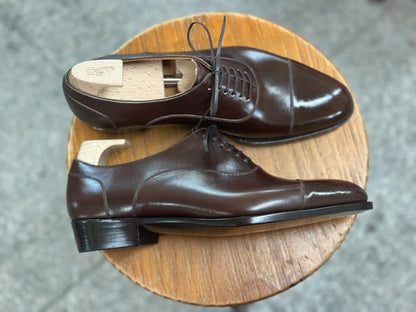 POLISHED PRECISION MEN'S BROWN OXFORD LACEUP
