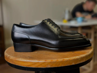 JAMIE - BLACK LEATHER SPLIT TOE DERBY