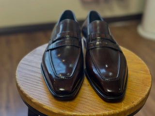 CRAIG FIDDLEBACK | BROWN LEATHER PENNY LOAFERS