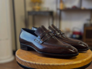 CRAIG FIDDLEBACK | BROWN LEATHER PENNY LOAFERS