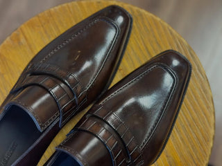 CRAIG FIDDLEBACK | BROWN LEATHER PENNY LOAFERS