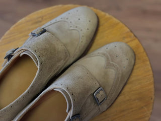 TITUS - SAND SUEDE DOUBLE MONK STRAP