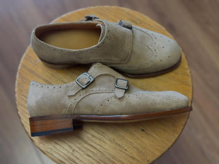 TITUS - SAND SUEDE DOUBLE MONK STRAP