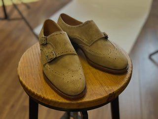 TITUS - SAND SUEDE DOUBLE MONK STRAP