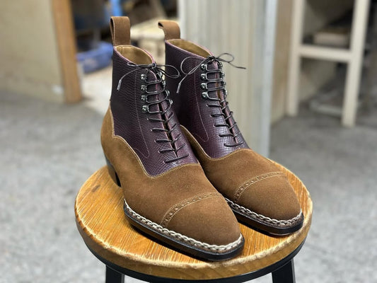 REMY - BROWN SUEDE LACES BALMORAL BOOTS