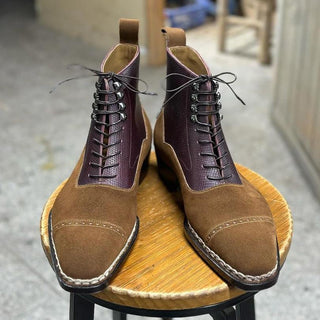 MARQUIS - DOUBLE PATTERN SUEDE LACEUP BOOT