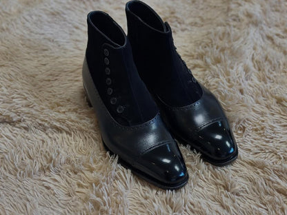 Aaron - BLACK BUTTON BOOTS