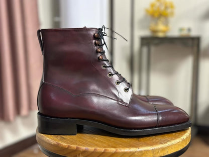 Addison - BURGUNDY DERBY BOOTS