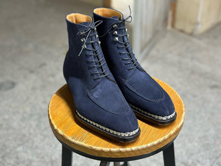 JACQUES FIDDLEBACK | NAVY SUEDE DERBY BOOTS
