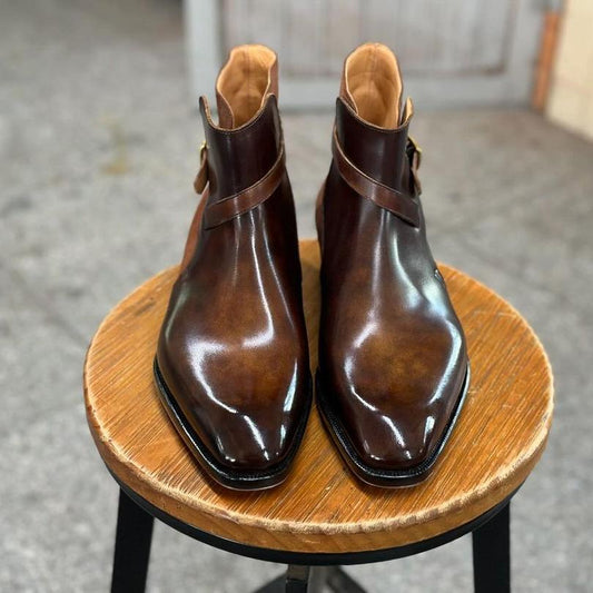 VINTAGE TAN BROWN JODHPURI STYLE BOOT