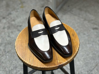 THIERRY - BROWN & CREAM PENNY LOAFERS