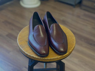 SHIMME FIDDLEBACK | BROWN PLAIN LEATHER LOAFER