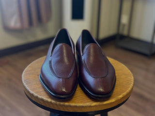 SHIMME FIDDLEBACK | BROWN PLAIN LEATHER LOAFER