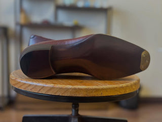 SHIMME FIDDLEBACK | BROWN PLAIN LEATHER LOAFER