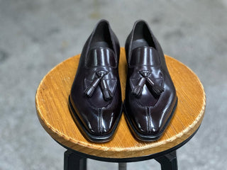 ARMAND - DARK BROWN SPLIT-TOE TASSEL LOAFERS