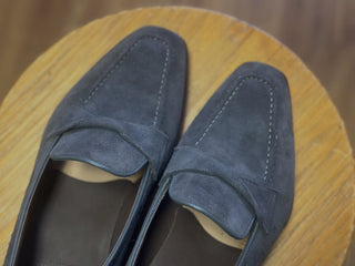 ALICK FIDDLEBACK | DARK GREY SUEDE PENNY LOAFERS