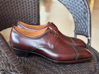 LEONE FIDDLEBACK | RED BROWN LEATHER DERBY