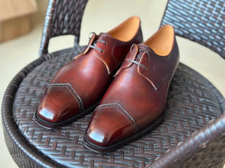 LEONE FIDDLEBACK | RED BROWN LEATHER DERBY