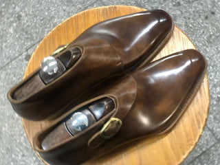 YANNICK - BROWN SINGLE MONK ANKLE BOOTS