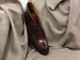 BOWEN - BURGUNDY LEATHER CHUKKA BOOTS