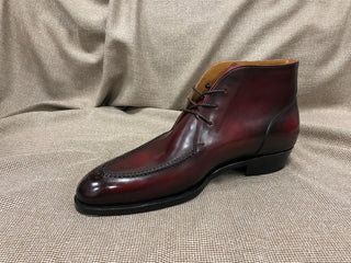 BOWEN - BURGUNDY LEATHER CHUKKA BOOTS