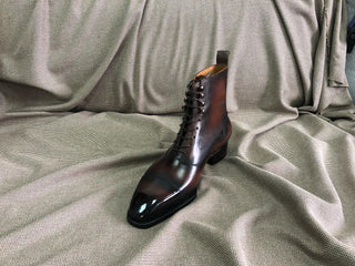 BLAIR - DARK BROWN LEATHER LACES BOOTS