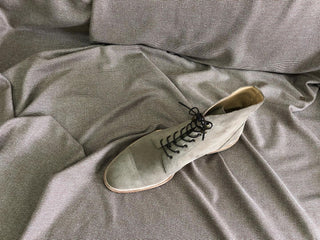 BECKETT - GREY SUEDE LACE-UPS ANKLE BOOTS
