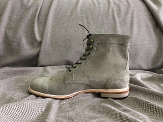BECKETT - GREY SUEDE LACE-UPS ANKLE BOOTS