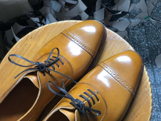 RENZO FIDDLEBACK | YELLOW BROWN LEATHER OXFORDS