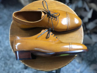 RENZO FIDDLEBACK | YELLOW BROWN LEATHER OXFORDS