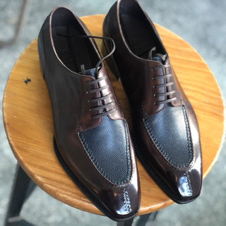 ALDEN - BROWN & BLUE CAP TOE OXFORD LACEUPS