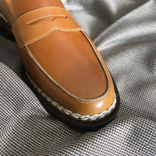 CLYDE FIDDLEBACK | TAN LEATHER PENNY LOAFERS
