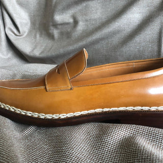 CLYDE FIDDLEBACK | TAN LEATHER PENNY LOAFERS