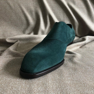 CARSON FIDDLEBACK | GREEN SUEDE SLIP-ON LOAFERS