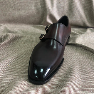 CECIL - RED BROWN SQUARE TOE DOUBLE MONK
