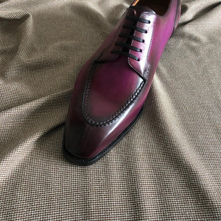 CALVIN - PURPLE LEATHER SPLIT TOE DERBY LACEUPS