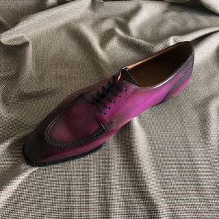 CALVIN - PURPLE LEATHER SPLIT TOE DERBY LACEUPS