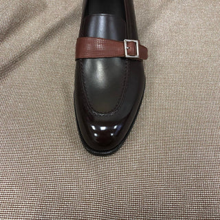 BYRON - BROWN LEATHER MONK STRAP LOAFERS