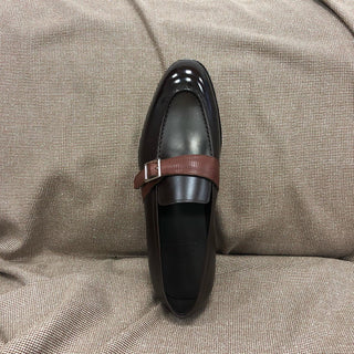 BYRON - BROWN LEATHER MONK STRAP LOAFERS