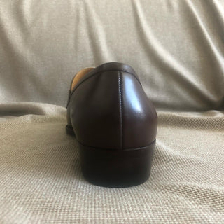 BURTON - BROWN AND WHITE PENNY LOAFERS