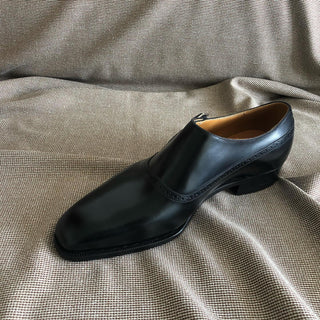 CASSIAN - BLACK LEATHER BROGUE SINGLE MONK