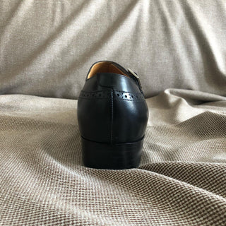 CASSIAN - BLACK LEATHER BROGUE SINGLE MONK