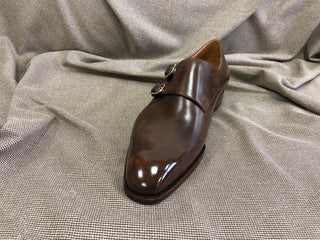 CALLUM - BROWN SQUARE TOE DOUBLE MONK STRAPS