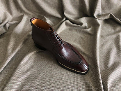 BLAISE - RED BROWN SPLIT TOE DERBY BOOTS