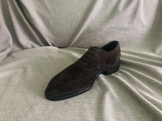 BERNARD - DARK BROWN SUEDE BROGUE LACEUPS